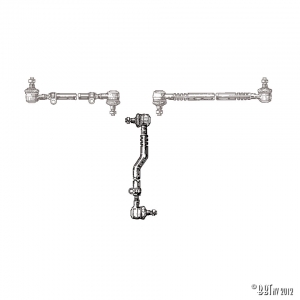 Tie rod from steering box to front axle distributor