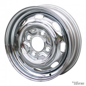 Chrome wheel, 15 x 4.5 4 lug (4x130) ET +45