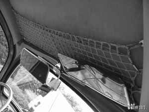 Overhead storage under headliner, grey