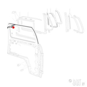 Door seal, left, each German quality