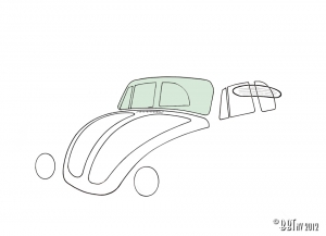 Front windshield, Convertible, Green