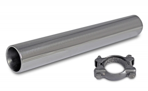 Original style exhaust tip with bracket - Stainless Steel