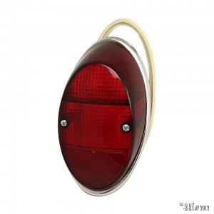 Replacement Tail light lenses with rubber and ring Totally red, USA-type each