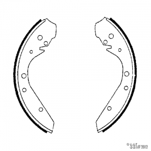 Brake shoes front 1302/1303 - back Type 3 8/'63-