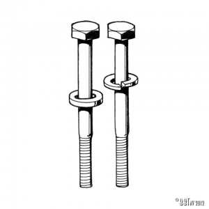 Ultra long front axle bolts as pair