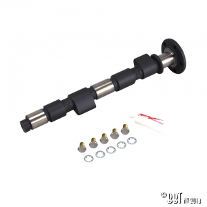 Camshaft Strong in middle and high rpm, for high power engines Opening outlet valve rockers: 11,049 Degrees opening: 290° Degrees between camshaft intake and outlet: 108°