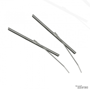 Wiper blades + arm, grey, pair, 24.50cm