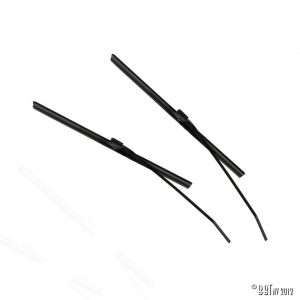 Wiper blades + arm, black, pair, 24.50cm