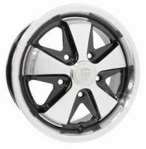 Wheel, SSP Fooks Alloy, Black & polish 5/130 - 5.5x15 -ET45*