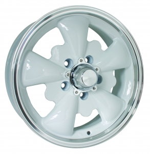 Wheel, SSP GT 5 Spoke, White/Polish Lip, 5/112 - 5.5x15-ET20